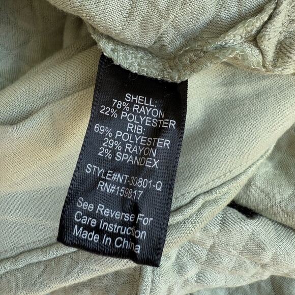 LIGHT GREEN QUILTED HOODIE CROPPED WOMENS HOODIE XS - Picture 5 of 6